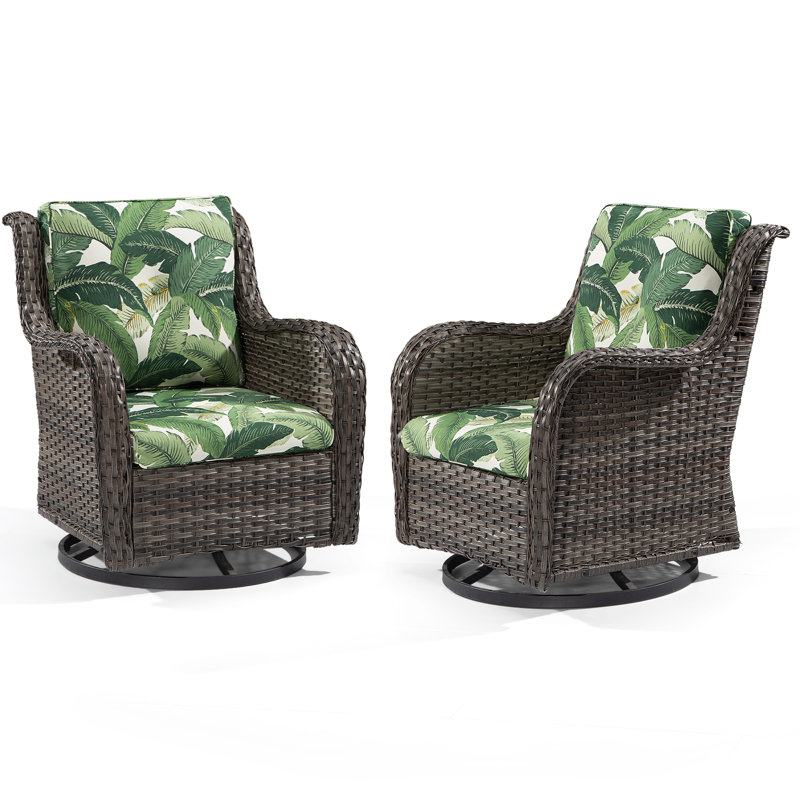 Red Barrel Studio® Danice Swivel Wicker Outdoor Club Chair Lounge Chair | Wayfair